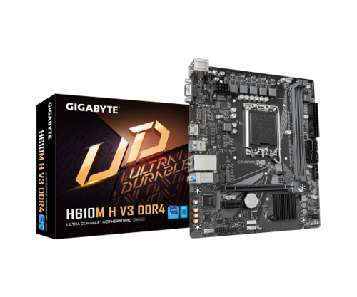 לוח לאינטל דור 12-14 Gigabyte H610M H DDR4 V3 REV1.0 VGA HDMI