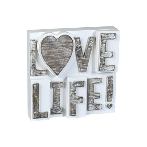 שלט עץ Love & Life