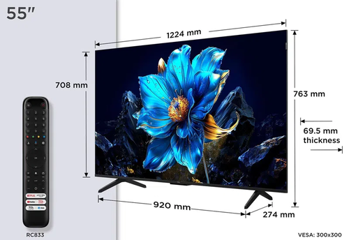 טלוויזיה חכמה TCL 55 Inch Smart P7K-QLED