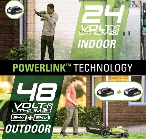 מכסחת דשא GREENWORKS 99724-2 עם מנוע Brushless 48V, רוחב כיסוח 46 ס