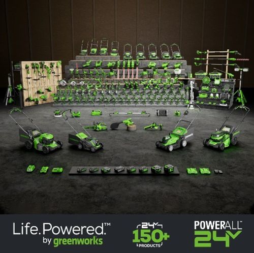 סוללת ליתיום GREENWORKS 24V 4.0Ah דגם 99583 עם תאי Panasonic ומחוון טעינה דיגיטלי