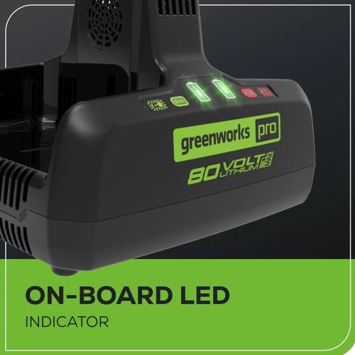 זמני טעינה של מטען כפול GREENWORKS 80V דגם 99559 עבור סוללות 2.0Ah עד 8.0Ah