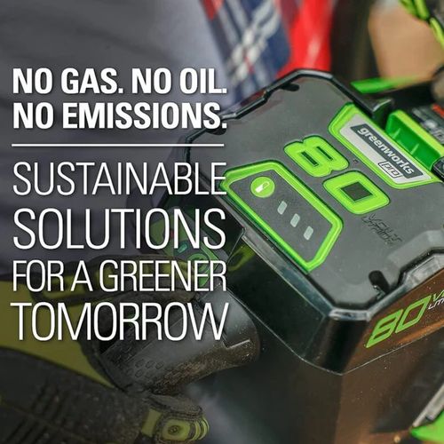 סוללת ליתיום GREENWORKS 80V 2.0Ah דגם 99555-5 עם תאי Panasonic וטעינה מהירה 17 דקות ל-80%