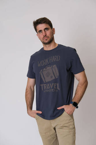 Cotton print 25 T-shirt / Navy