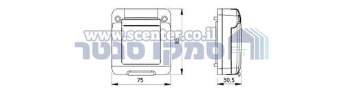 מכסה אפור מוגן מים 2 מודול דלת שקופה מעושנת Gewiss Top System IP55