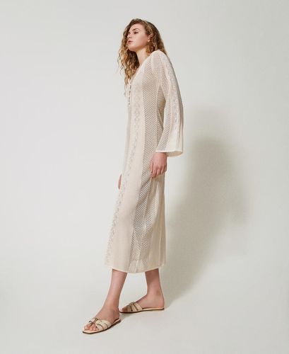 Leather slides with Oval T Pale 