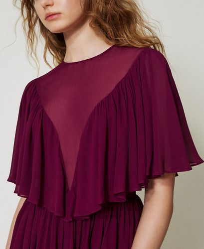 'Capri' short dress in georgette with ruffles