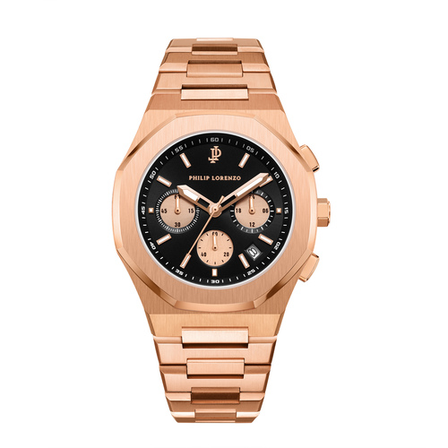 שעון יד לגבר PL7707 quartz PHILIP LORENZO Rosegold