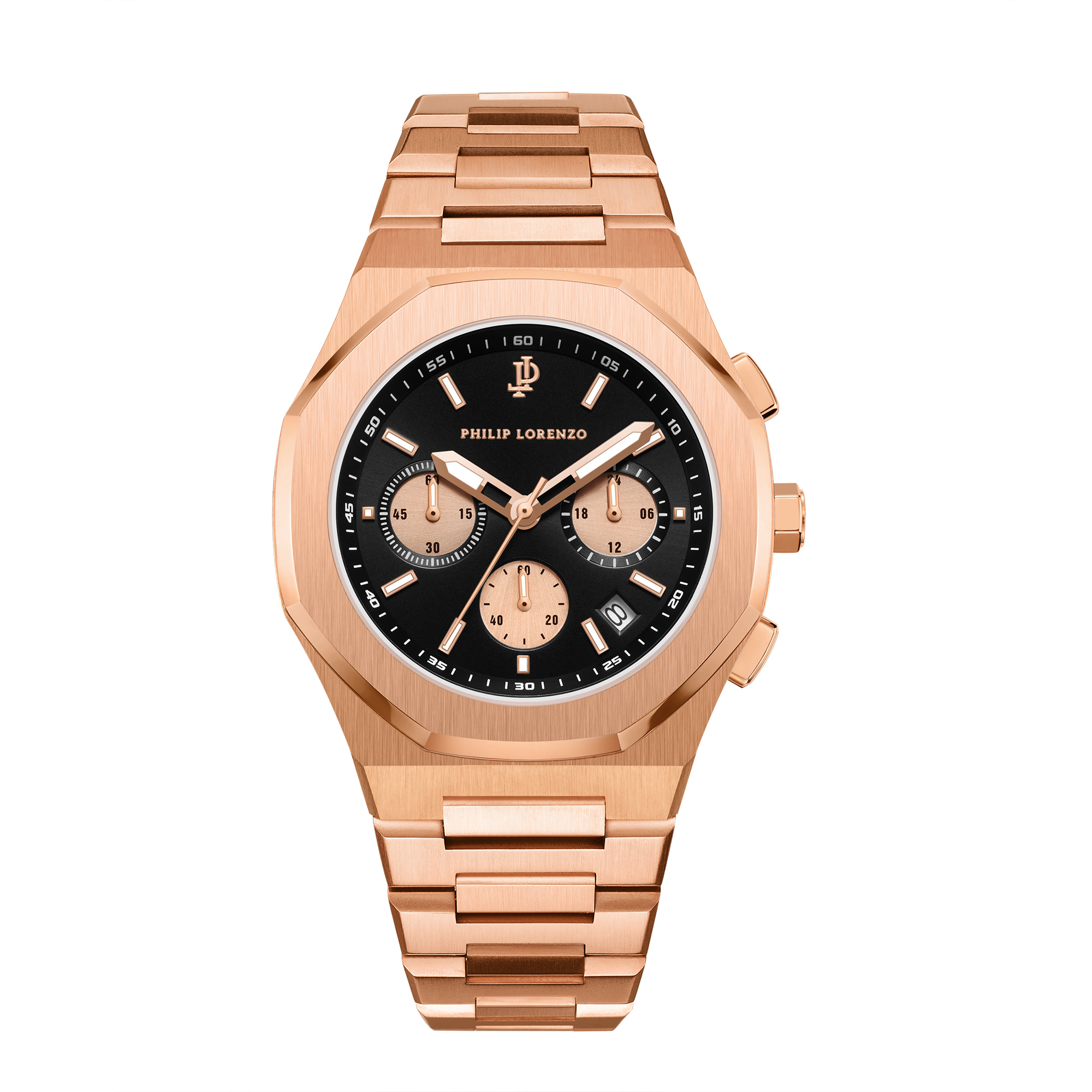 שעון יד לגבר PL7707 quartz PHILIP LORENZO Rosegold