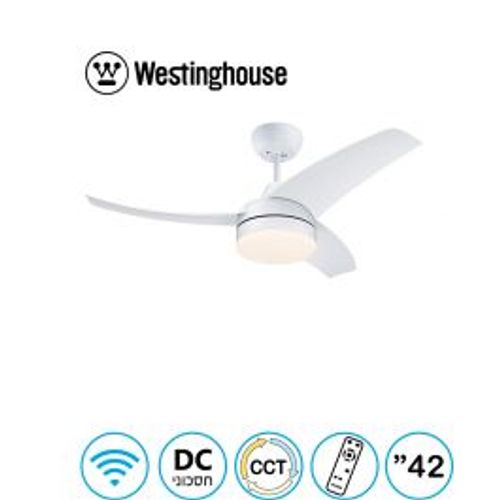 מאוורר תקרה 42" LONGWOOD לונגווד WIFI לבן עם דימר Westinghouse