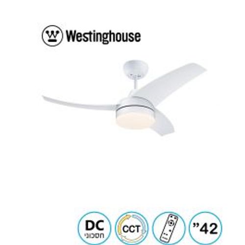 מאוורר תקרה 42" LONGWOOD לונגווד לבן עם דימר Westinghouse