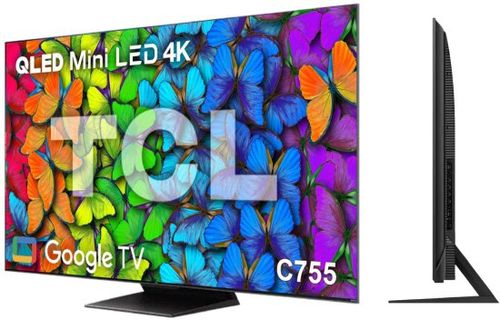 טלוויזיה חכמה TCL 85'' 4K UHD QLED Mini LED Google TV 85C755