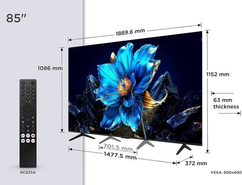 טלוויזיה חכמה TCL 85 Inch Smart 85P8K QLED