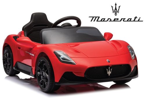 מכונית ממונעת 12V לילדים מזרטי Maserati C-MC20 עם שלט רחוק, אורות ומושב דמוי עור - אדום