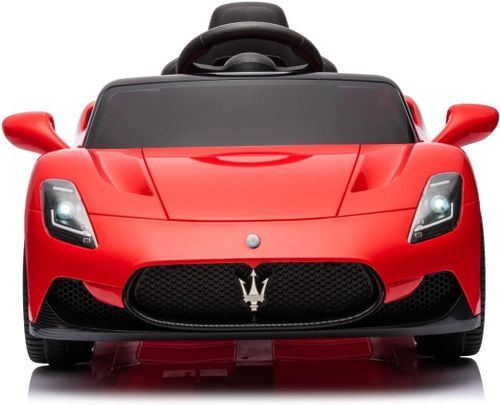 מכונית ממונעת 12V לילדים מזרטי Maserati C-MC20 עם שלט רחוק, אורות ומושב דמוי עור - אדום