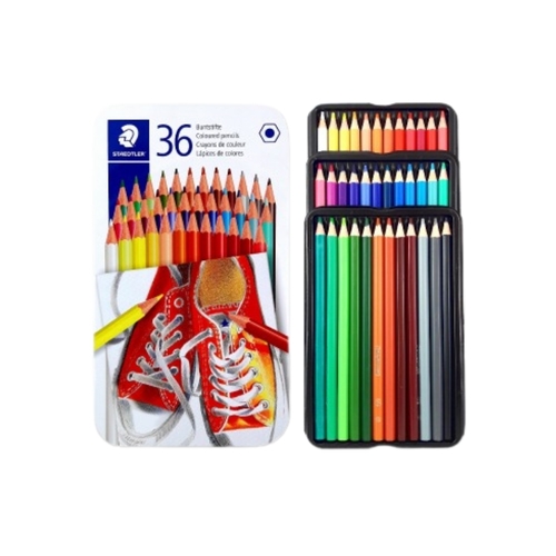 סט עפרון צבעוני בקופ' פח 36 צבעים STAEDTLER‏