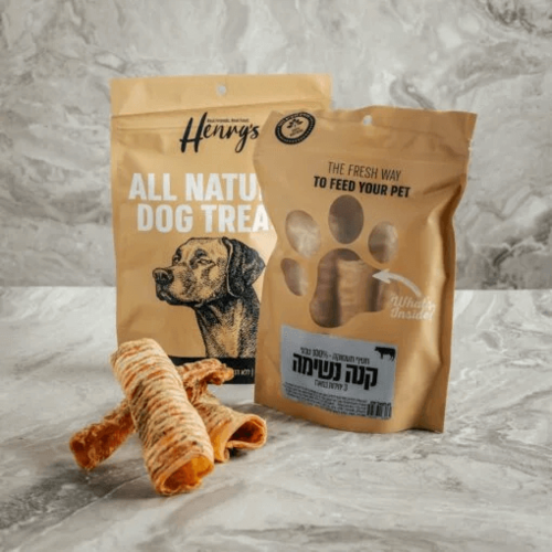 הנריס Henrys חטיף טבעי לכלבים קנה נשימה 3 יחידות