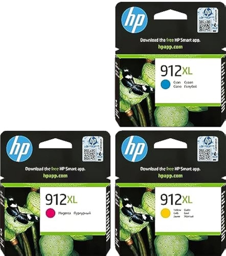 סט דיו צבעים (ללא שחור) מקורי HP 912XL