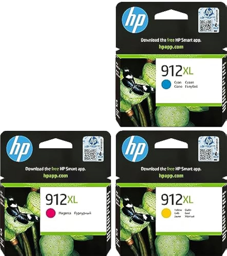 סט דיו צבעים (ללא שחור) מקורי HP 912XL