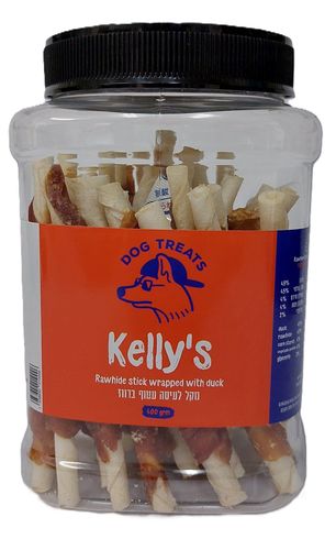 קליס Kelly's חטיף לכלב בצנצנת מקל לעיסה עטוף ברווז 400 גרם