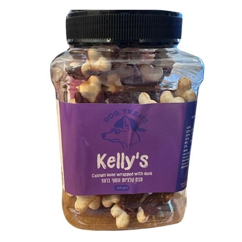 קליס Kelly's חטיף לכלב בצנצנת עצם קלציום עטוף ברווז 400 גרם