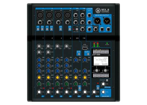 מיקסר 8 ערוצים עם אפקטים ו TOPP PRO MX.8 Bluetooth