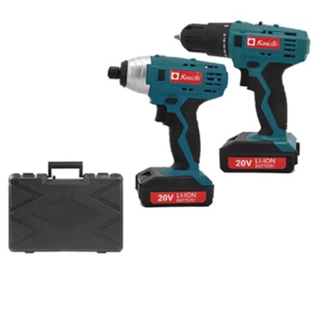 סט  מברגת אימפקט 20V + מברגה גיר 20V ו2 סוללות ליתיום KO-2080ls