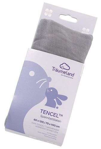 סדין למיטת תינוק (עד מידה 140 על 70) עשוי 100% Tancel מנדף ומונע לחות - אפור