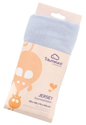 סדין למיטת תינוק (עד מידה 140 על 70) עשוי כותנה ג'רסי 100% - תכלת