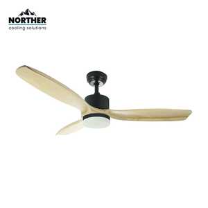 NORTHER 42 שחור+עץ עם תאורה שלט WIFI DC SWAN מאוורר תקרה