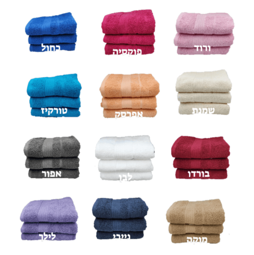 מגבת פנים עם ריקמה - גודל 50x90 ס