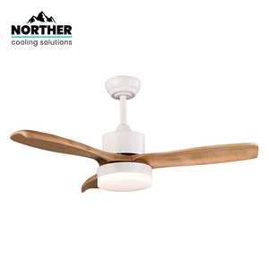 NORTHER 42 לבן+עץ עם תאורה שלט" WIFI DC SWAN מאוורר תקרה