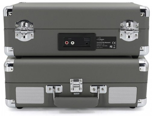 פטיפון Bluetooth צבע אפור מזוודה עם הגברת DSP ורמקולים סטריאו Harper HRT-10 - צבע אפור