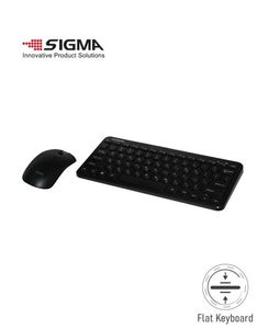 סט מקלדת ועכבר מיני אלחוטיים SIGMA FLAT-4M1-W-HE-BK