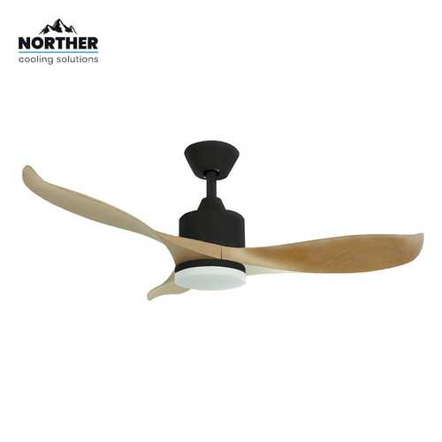 NORTHER CCT 24 שחור+עץ 3 כנפיים ''42+שלטW PRIMO מאוורר תקרה