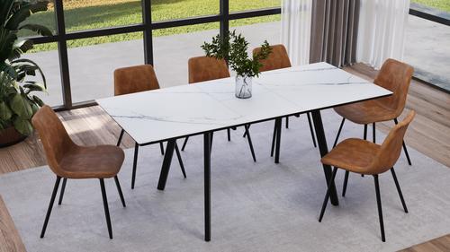 שולחן אוכל נפתח מקרמיקה דגם אמילי