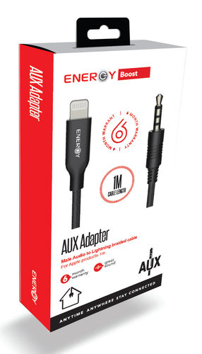 כבל Aux male ל-Lightning 1M,ENERGY