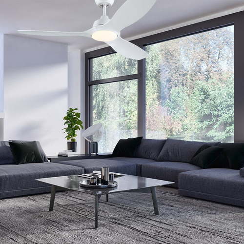 WH 24 ושלטW CCT לבן מט Montana 52 DC מאוורר תקרה