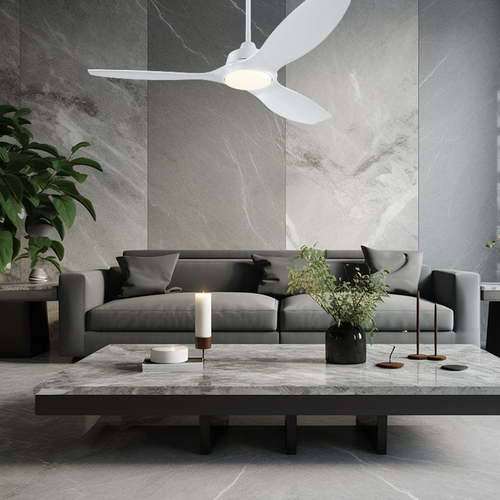 WH 24 ושלטW CCT לבן מט Montana 52 DC מאוורר תקרה