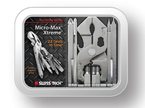 מולטיטול Swiss Tech Micro-Max Xtreme דגם ST53130 עם 22 כלים מפלדת אל-חלד בעיצוב קומפקטי לנשיאה בכיס