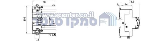 מפסק משולב פחת 5 מודול Gewiss Autotest Pro Restart 40A 230V