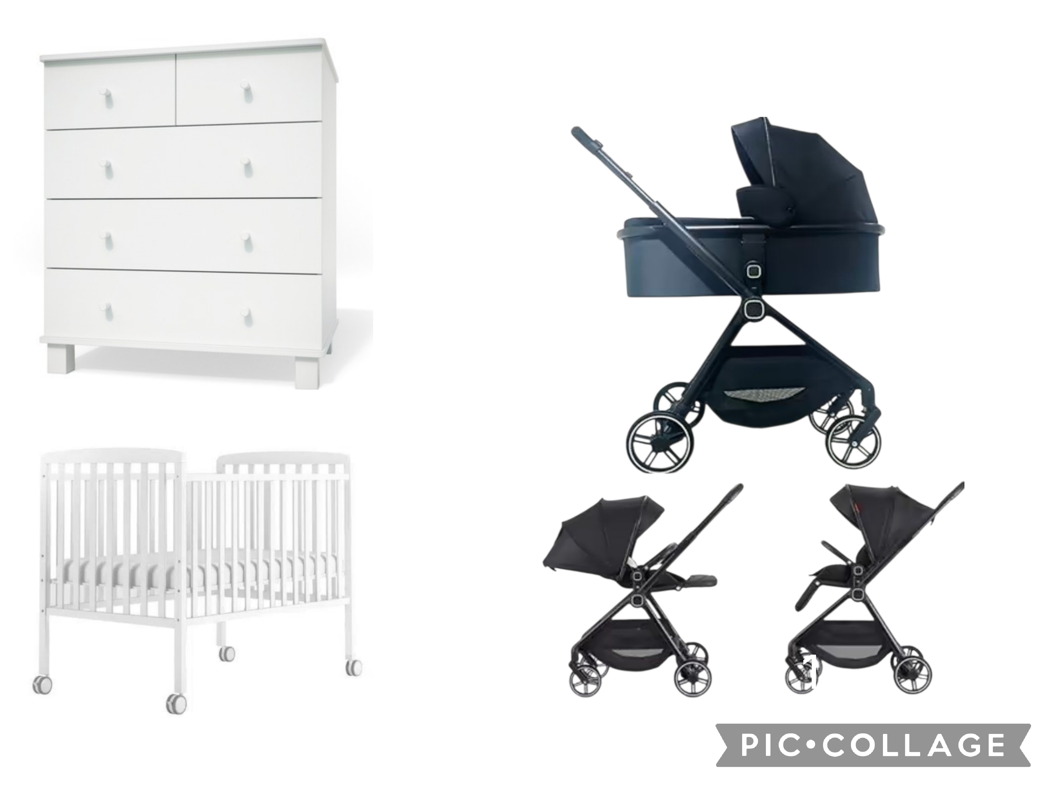 חבילת לידה מיטה+שידה+ עגלת תינוק משולבת  ב- 1999 ש"ח 