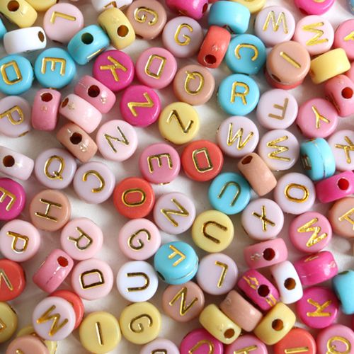 חרוזי אותיות ABC - צבעים חמים