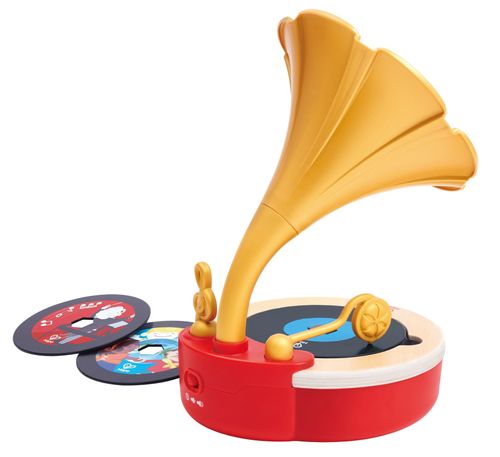 גרמופון מקליט ומשמיע עם 2 תקליטים