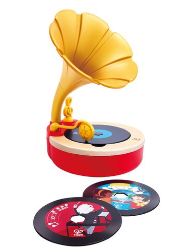 גרמופון מקליט ומשמיע עם 2 תקליטים