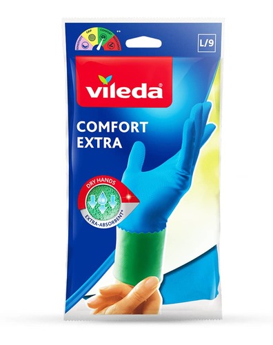 כפפות גומי אקסטרא נוחות וילדה VILEDA תוצרת יעקבי 