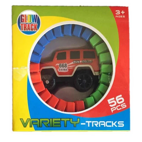מסלול רכב זוהר בחושך להרכבה 56 חלקים כולל רכב