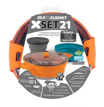 סט סיר וכלי אוכל מתקפל X-Set 21 Cookset מבית חברת Sea to Summit