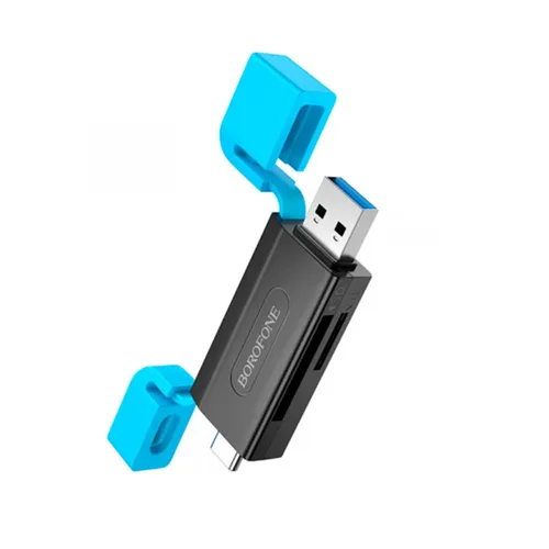 קורא כרטיסים עם חיבור USB וגם חיבור  Borofone DH9 - Type-c  