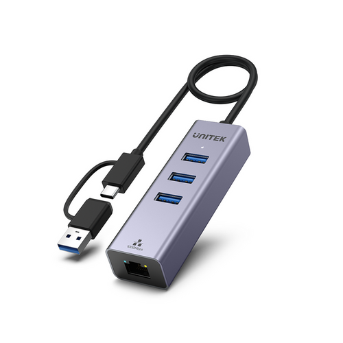 מולטי פורט 4-1 Unitek Y-3088B USB3.0 + LAN-Giga